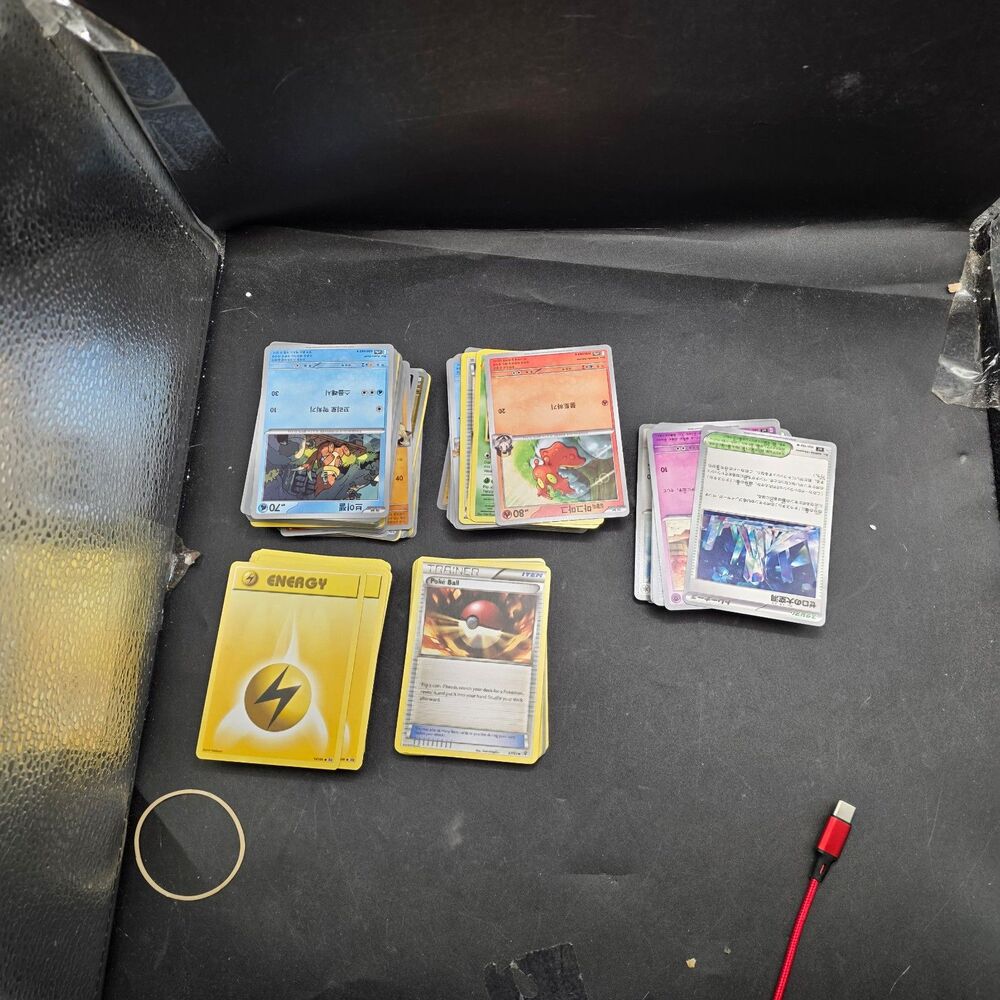 218 Used Pokémon TCG Cards Mixed English Japanese Korean Bulk Lot